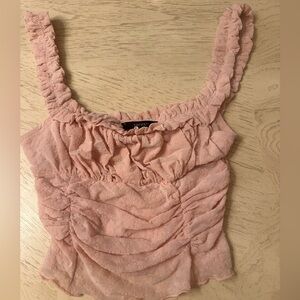 Forever 21 Pink Ruched Sleeveless Crop Top